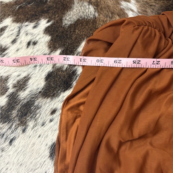 OH POLLY‎ NOELANI Halter Neck Corset Mini Dress in Brown Size 8 NWT - Picture 10 of 10